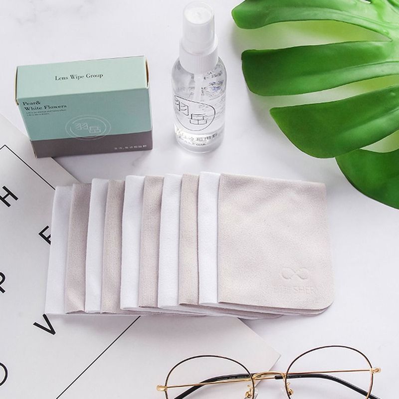 10Pcs Letter Glasses Cleaner Cloth Solid Color Soft Lens Cleaner Cloth Microfiber Lens Phone Screen Sunglasses Cleaning Wipes