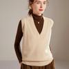 Lekasha Women's 100% Pure Cashmere V-Neck Knitted Vest Cardigan