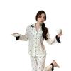 Gold Velvet Long-Sleeve Women's Cardigan Pajamas - Sweet & Cute Autumn/Winter Fashion