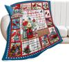 Christmas Blanket Funny Santa Claus Throw Blankets for Girls Boys Super Soft Warm Fleece Flannel Deer Fox Animal Throws Gifts