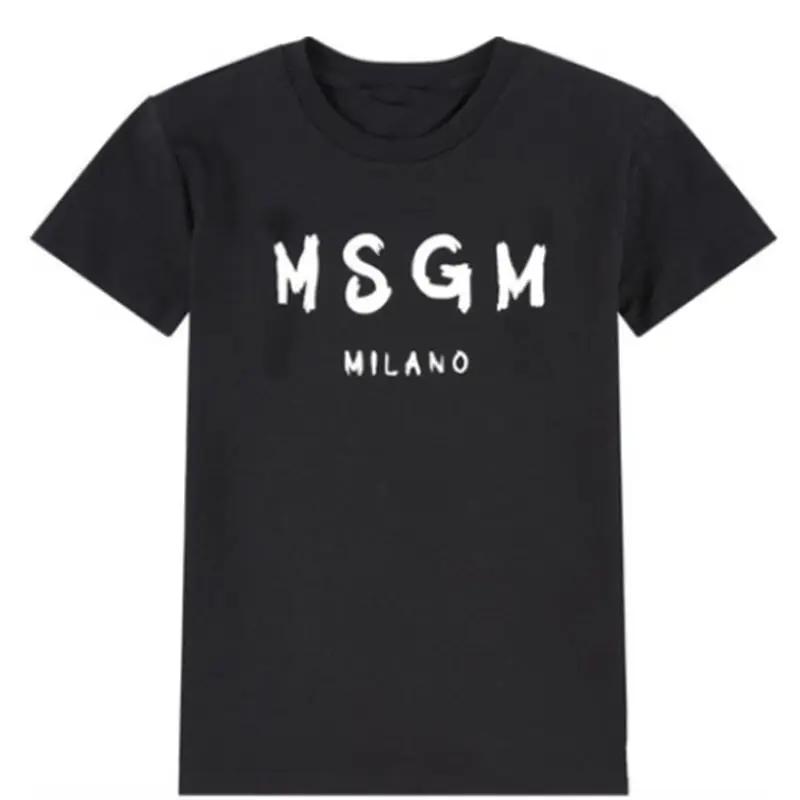 Korea  and Simple Letter Printing Crew Neck  Short-sleeved T-shirt Women's 2025 Summer New Top Half-sleeved