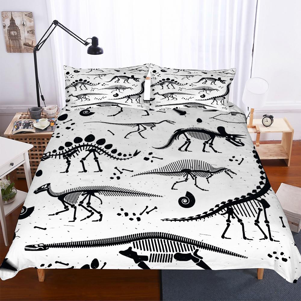 Bedclothes Wholesale Bedding-set-3d HD Animal Dinosaur Eyes Duvet Cover Set Dark Green Bedding Cover Dinosaur Bedset High-grade