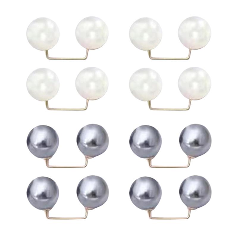 

8Pcs Pearl Non-Slip Safety Pins Dress Brooch Decoration Dress Waist Fastening Pins Collar Adjustment Scarf Safety