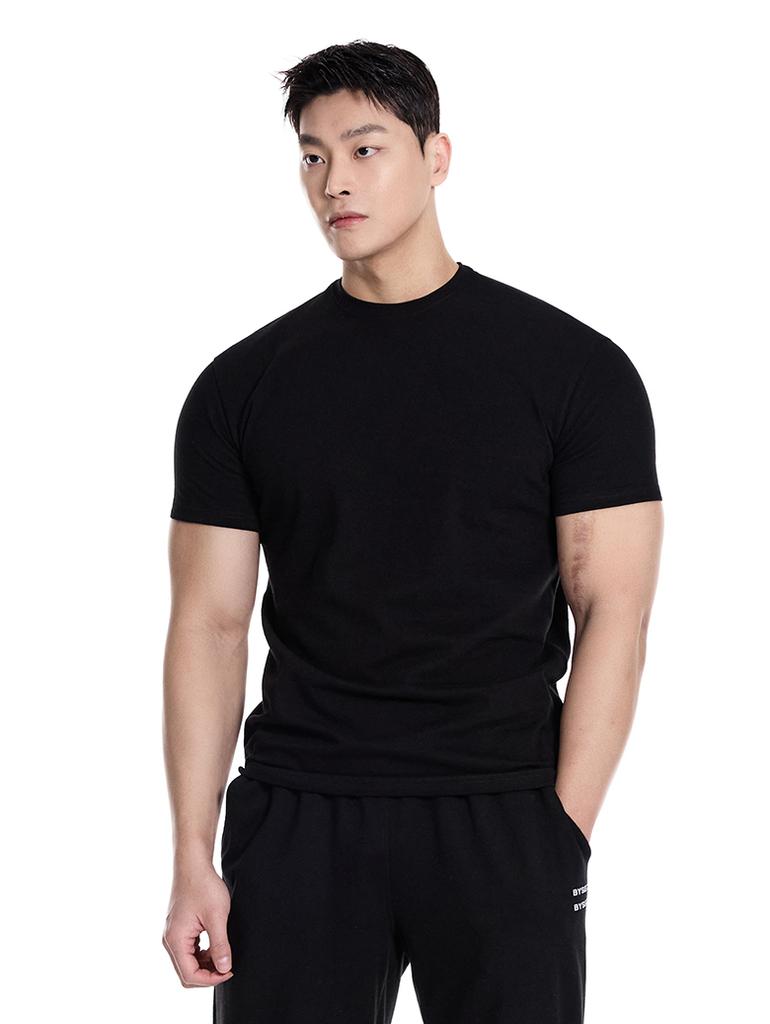 BYSEC Double Cotton Plain Muscle Fit Short Sleeve T-Shirt_7 Colors