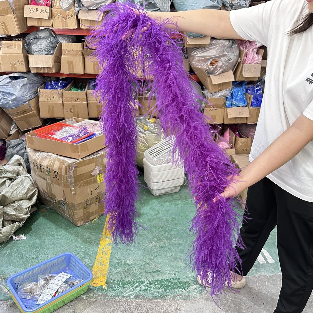 DIY 8 Ply Ostrich Feather Boas 4M for Craft Party Shawl Wedding Drees Clothes Carnival Stage Decor Fluffy Ostrich Plumes Scarf Trim