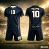 Summer Mbappé No#10 Football Jersey Color-Block Printed Adult/Kids Parent-Child Style Quick-Dry T-Shirt and Shorts Sports Set