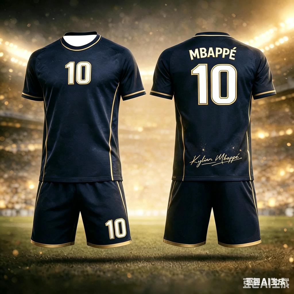 Summer Mbappé No#10 Football Jersey Color-Block Printed Adult/Kids Parent-Child Style Quick-Dry T-Shirt and Shorts Sports Set
