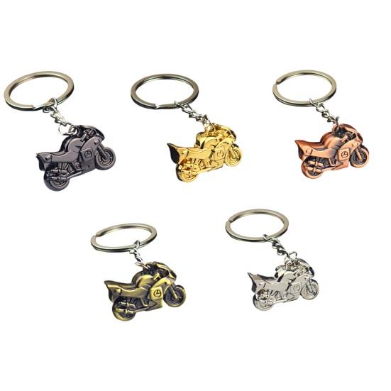 Motorcycle Charm Keychain Wear-Resistant Portable Key Fob 3D Metal Motorbike Keyring for Men
