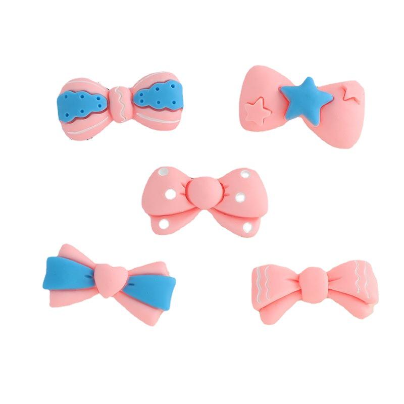 Bowknot Resin Accessories: Vibrant DIY Hair Clips, Phone Case Charms, Fridge Magnets, Crocs Decorations, and Car Adornments.