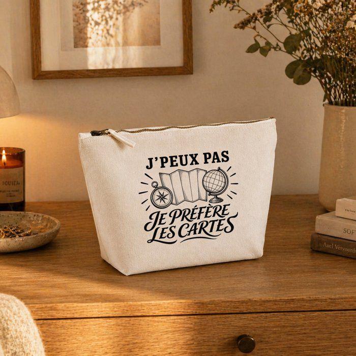 Trousse de toilette - PLANETEE - J'peux pas minimaliste - Beige - 100% coton - 3 L