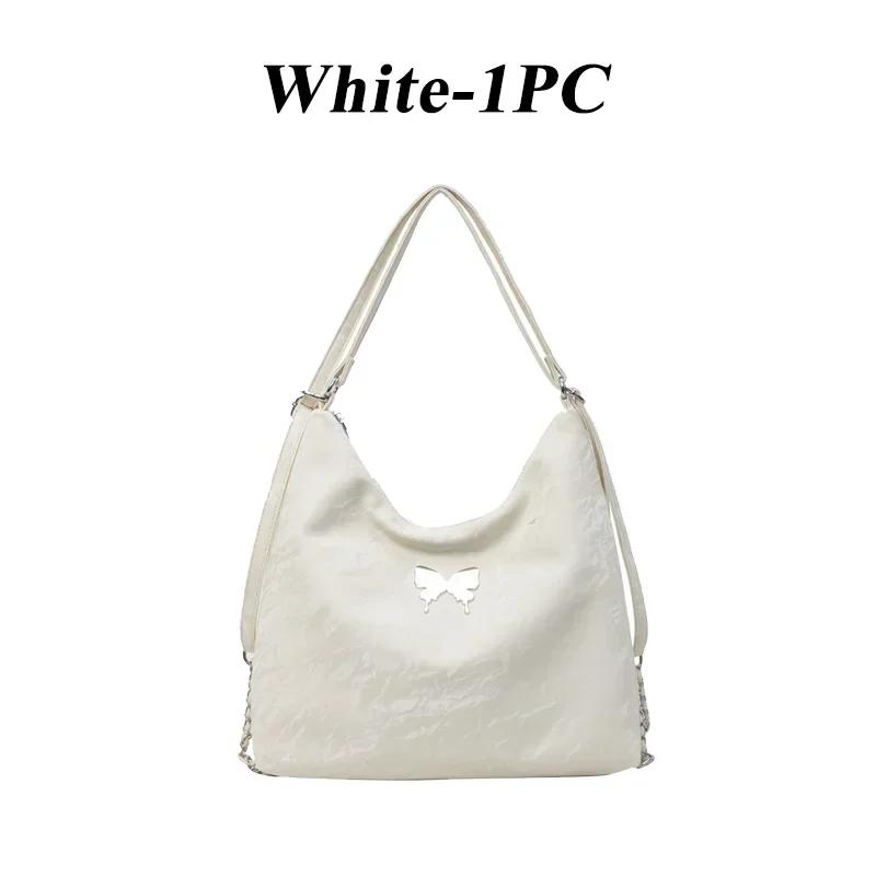 New Backpack Fashion Embroidery Butterfly Simple Dumpling Bag Leisure Soft Surface Large Capacity Women Shoulder Bag
