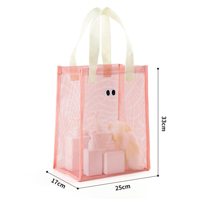 Женская летняя пляжная сумка с милым принтом глаз женская повседневная сумка-тоут большая вместительная сетчатая ткань многоразовая сумка для плавания через плечо 649₽