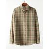 American vintage Washed Sanding Plaid Shirts Men's Long sleeve Spring and Autumn Stacked Outerwear Foreign Trade Men's Casual Shirt
