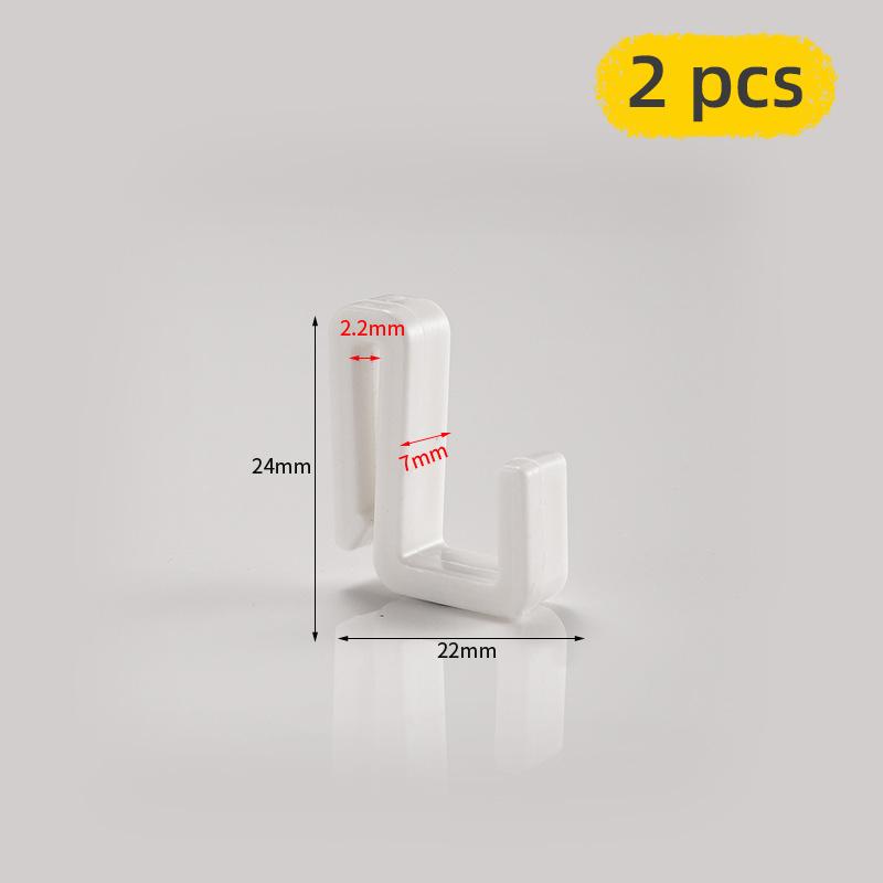2Pcs Hooks Multi Functional Storage Hook for Clothes Hats Bathroom Plastic S-shape Holder белый