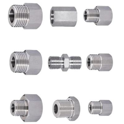 M14 M20 1/4 3/8 1/2 BSP Male Female Reudcer Nipple 304 Stainless Steel Pipe Fitting Connector Water Gas Oil Pressure Gauge