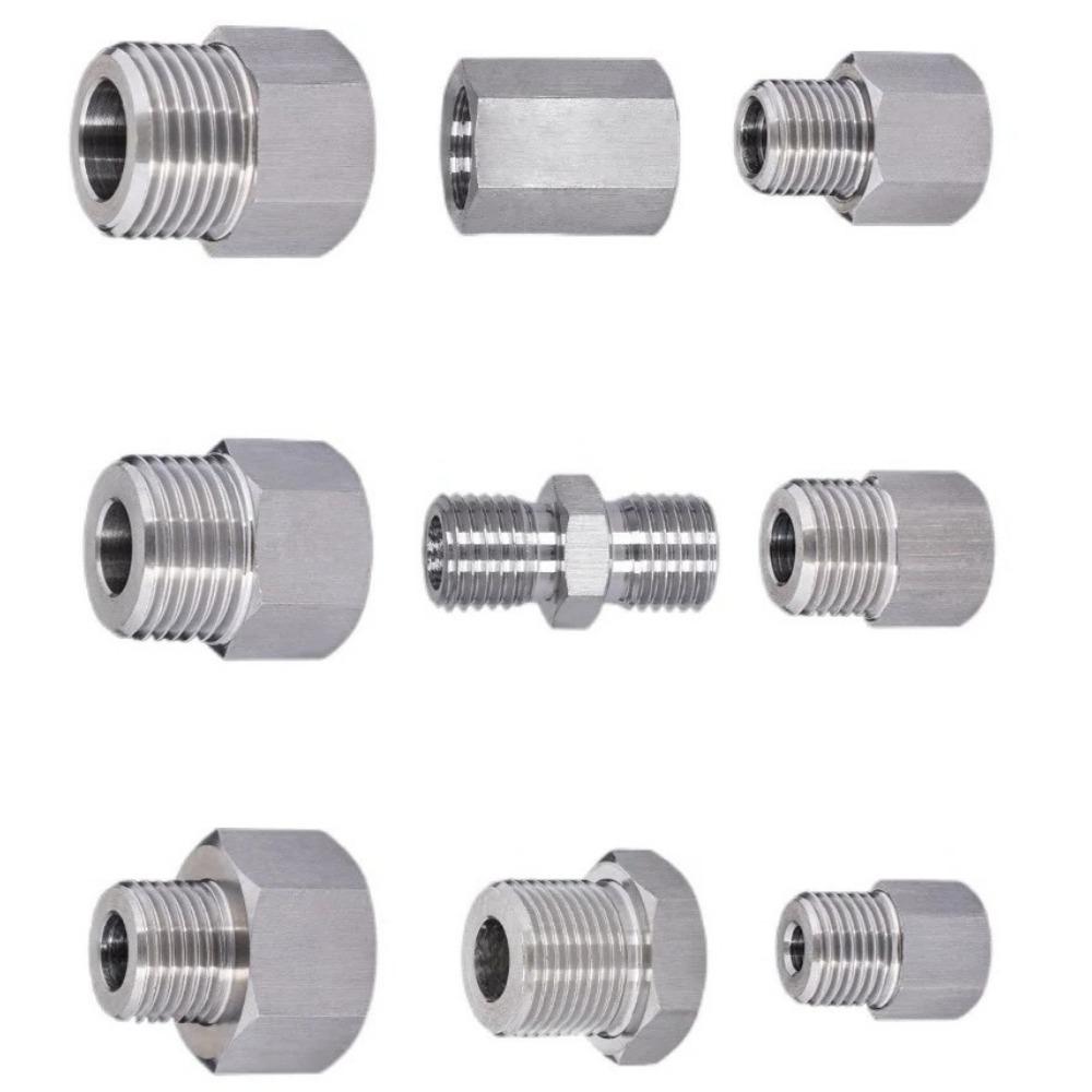 M14 M20 1/4 3/8 1/2 BSP Male Female Reudcer Nipple 304 Stainless Steel Pipe Fitting Connector Water Gas Oil Pressure Gauge