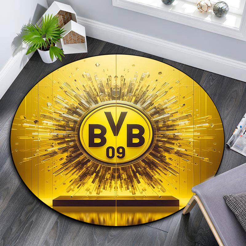 Borussia Dortmund2,Runder Teppich,Teppich für Wohnzimmer Schlafzimmer Sofa Spielzimmer Dekor,Rutschfeste Bodenmatte