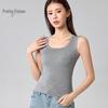 Tencel Lyocell Wide Shoulder Tank Top - Sleeveless, Cool, Skin-friendly, Versatile Base Layer (No Bra Pads).
