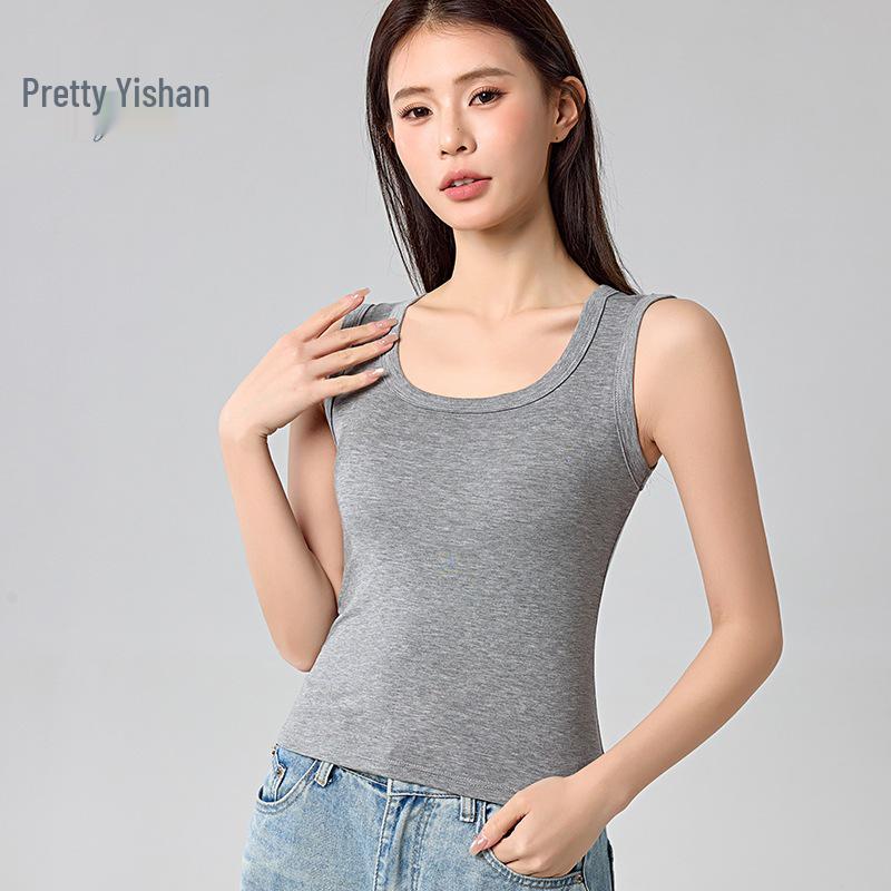 Tencel Lyocell Wide Shoulder Tank Top - Sleeveless, Cool, Skin-friendly, Versatile Base Layer (No Bra Pads).