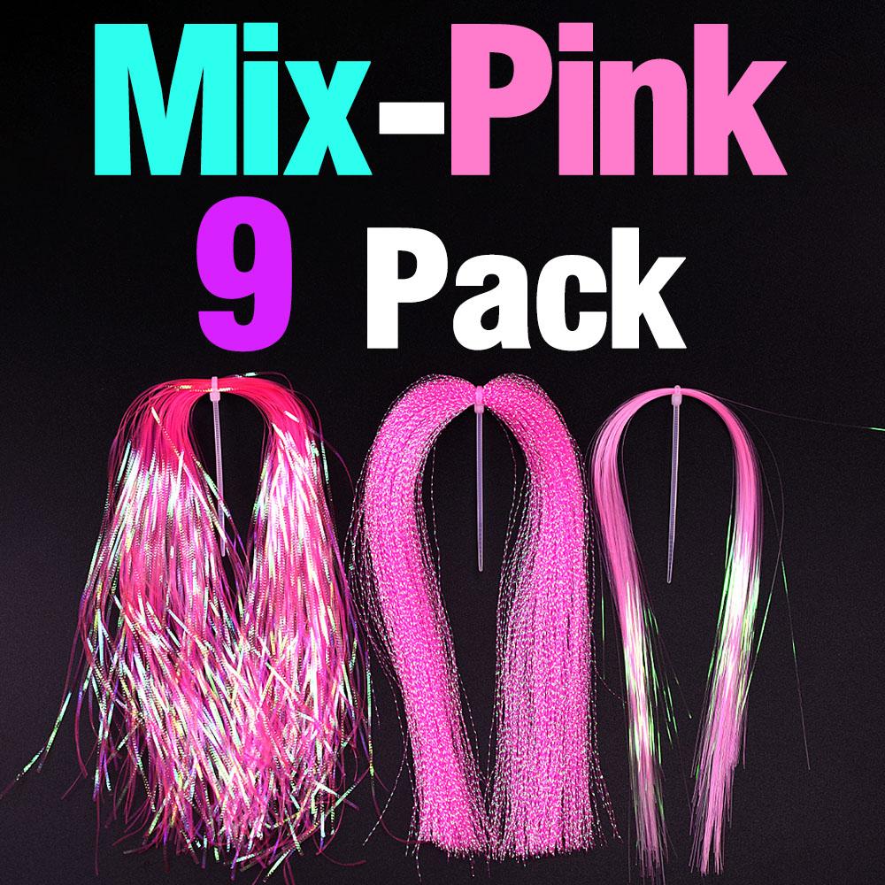 MNFT 9Packs Flashabou Fly Tying Materials Making Flies Jig Fishing Lure Crystal Krystal Flash String Ripple Saltwater Freshwater
