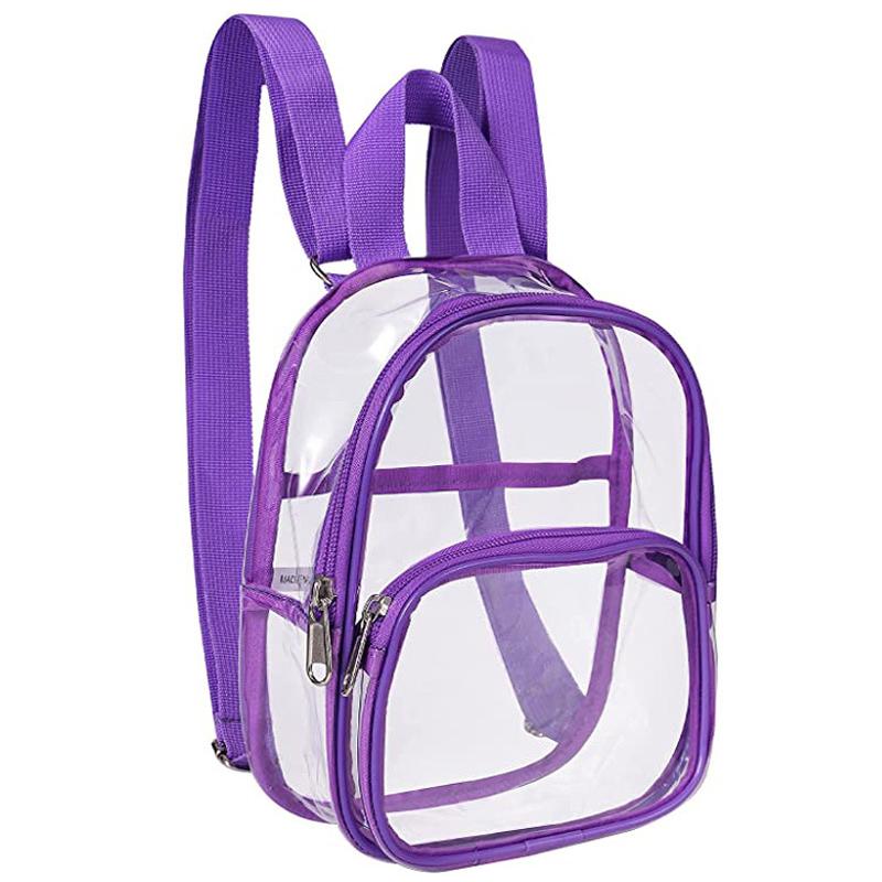 Pvc Transparent Backpack  Simple Lightweight Backpack Cute Mini Clear Bags Waterproof Travel Schoolbag Sports Bags