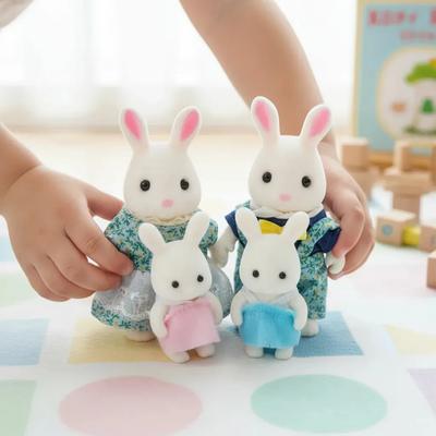 Miniature Dollhouse Pretend Play Figures for Kids Dollhouse Forest Family Doll Rabbit Bear Squirrel Family Animal Birthdays Gift