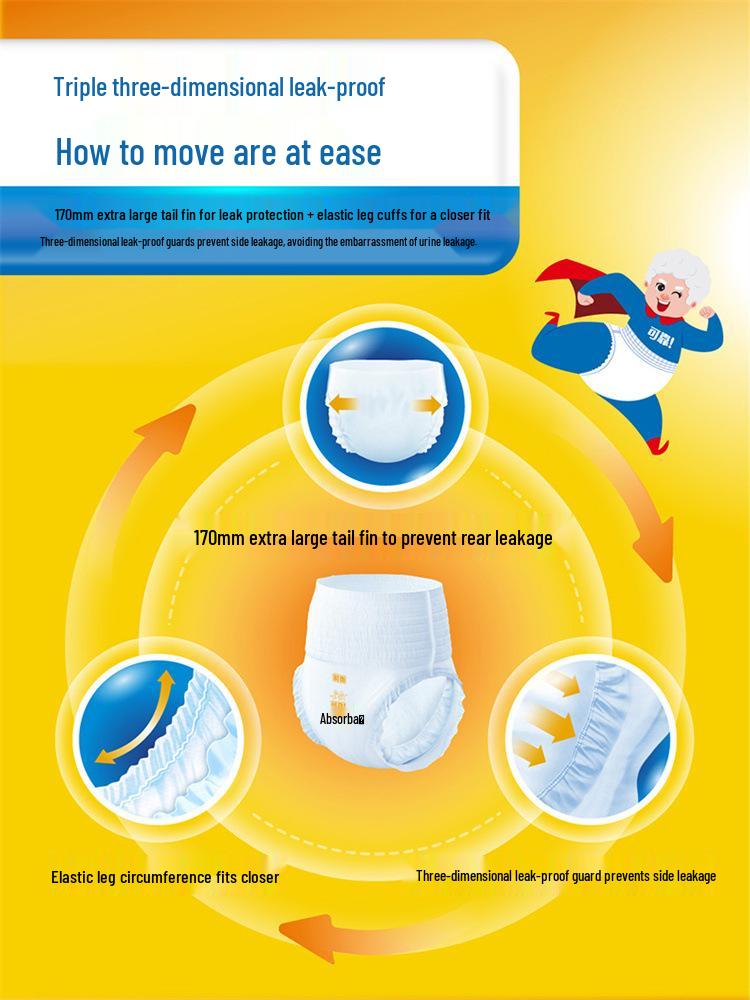 Reliable Absorbent Adult Pull-Up Pants for Elderly Incontinence Care, Unisex, Size L, 90 Count