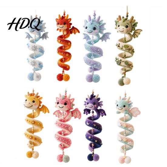Handgefertigte Drachenskulptur DIY Spiral-Hängeornament-Set Einfache Montage Dekorative Kunsthandwerk Dekoration Handgefertigtes Häkelset für Zuhause Klassenzimmer