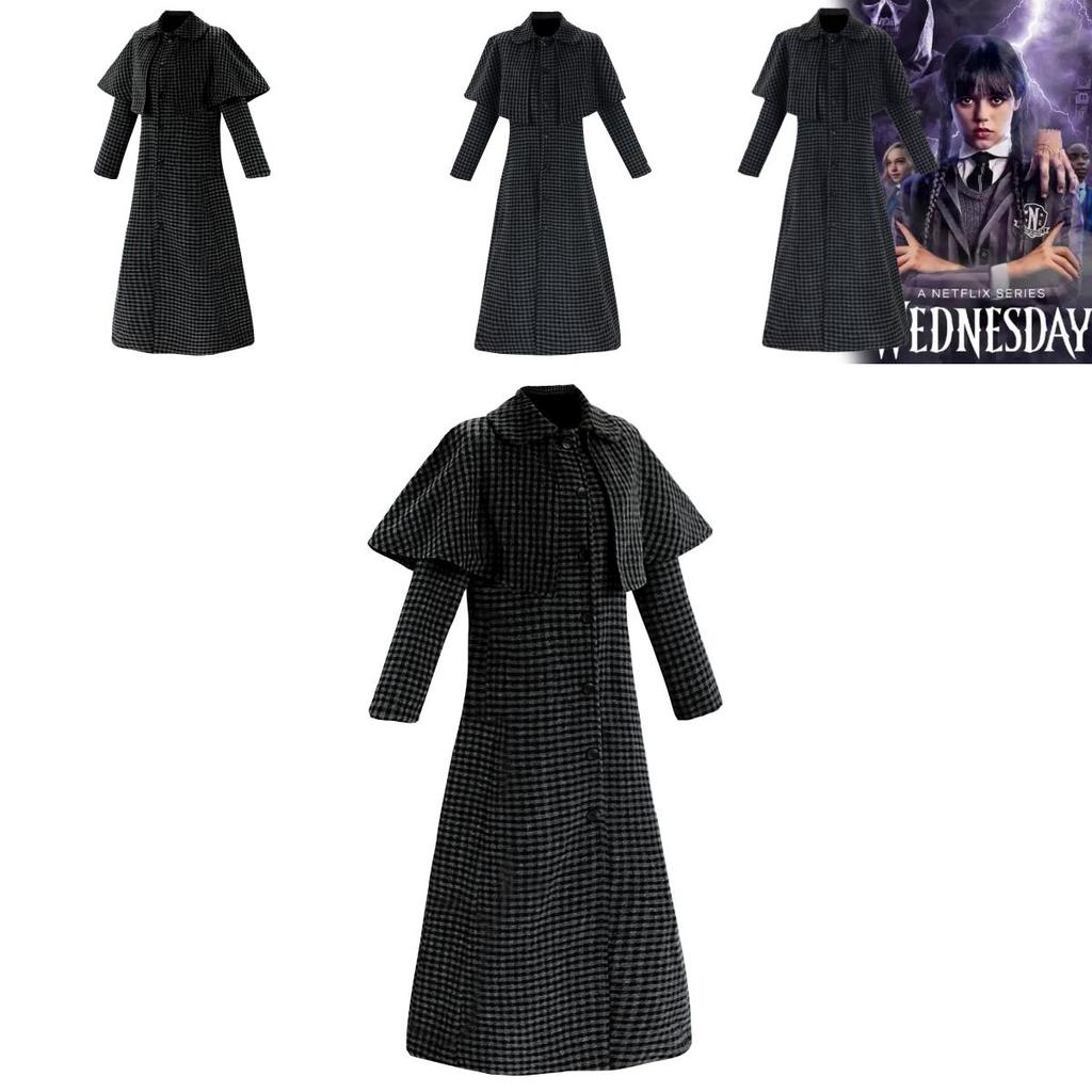 Wednesday Addams Season Two Cosplay Costume With Polyester Blazer For Halloween Parties