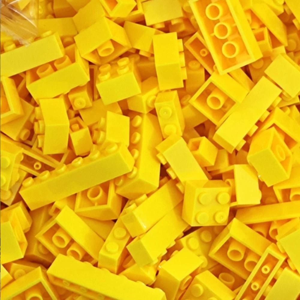

125G/250G Набір будівельних блоків для DIY Місто Класичні цеглинки Сортовані за кольором Цеглинки Блоки Плита Креативна іграшка Сумісні з Leduo 125g-120pcs жовтий