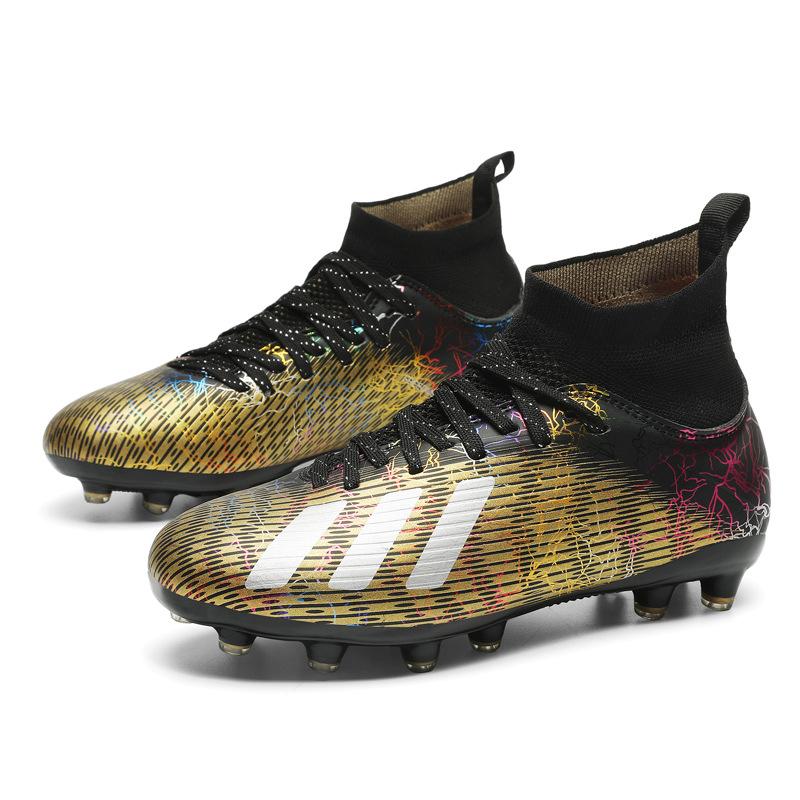 Male and Female Adult High-top Breathable Football Shoes Long Nails Broken Nails Artificial Turf Training Shoes Breathability Technology