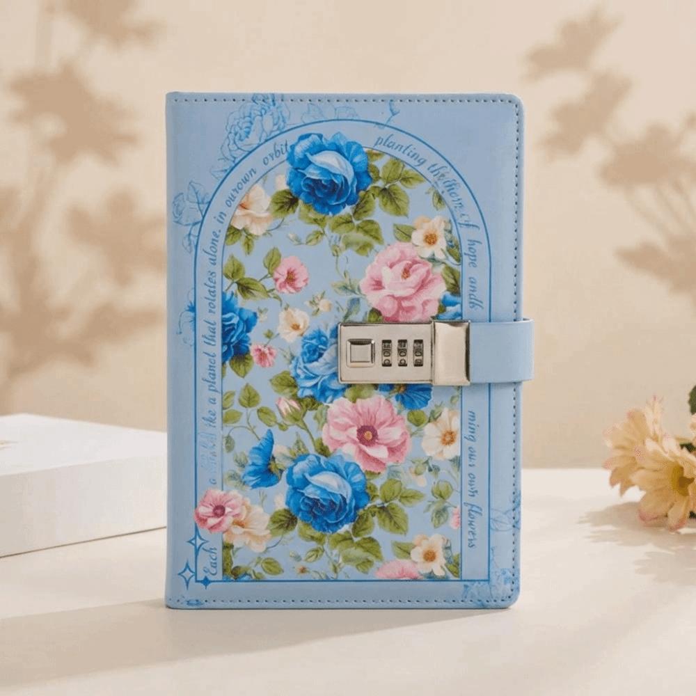 

Simple Elegant Appearance A5 Notebook Stylish Delicate Creative Diary Personal Use синий