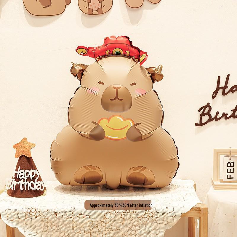 Cartoon Capybara Balloon for Children's Birthday Decoration