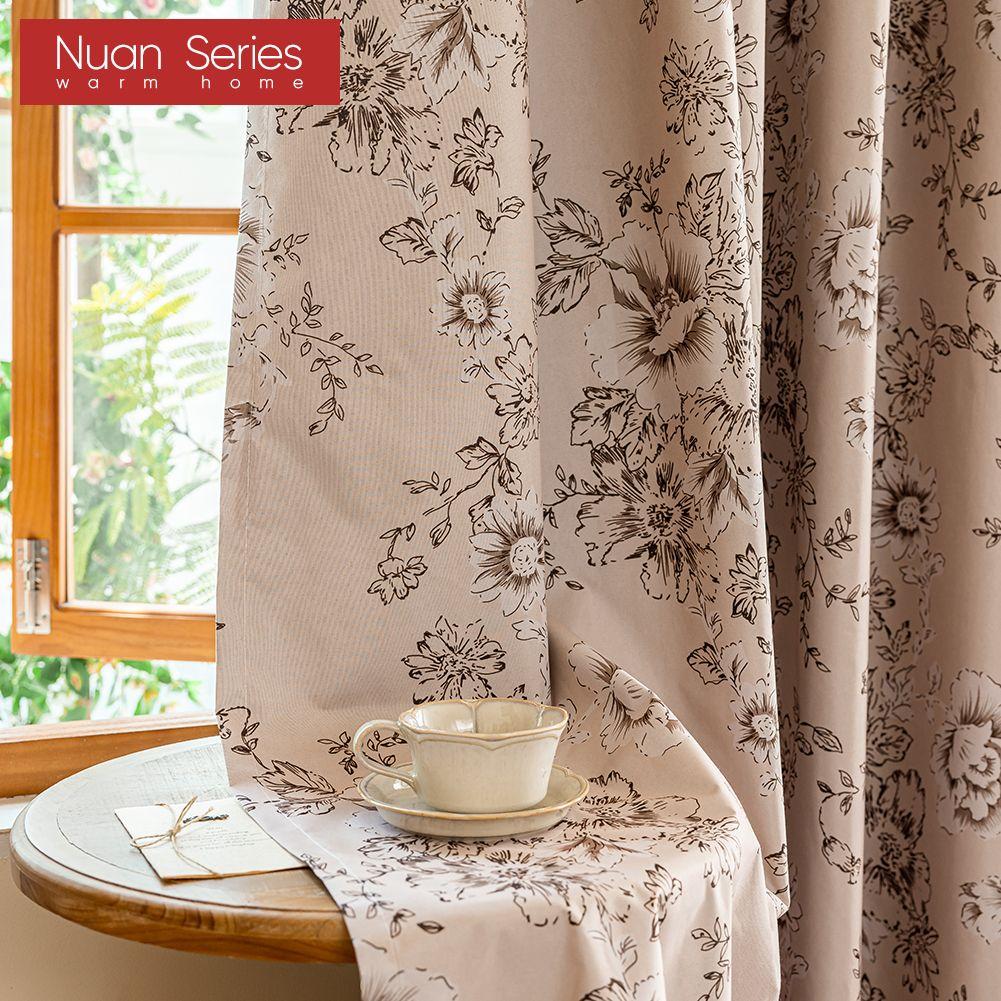 1PC Nuan Series Fashionable Retro Printed Blackout Curtains 100% Blackout Thick Curtain for Bedroom Living Room Balcony Window for Home Decor