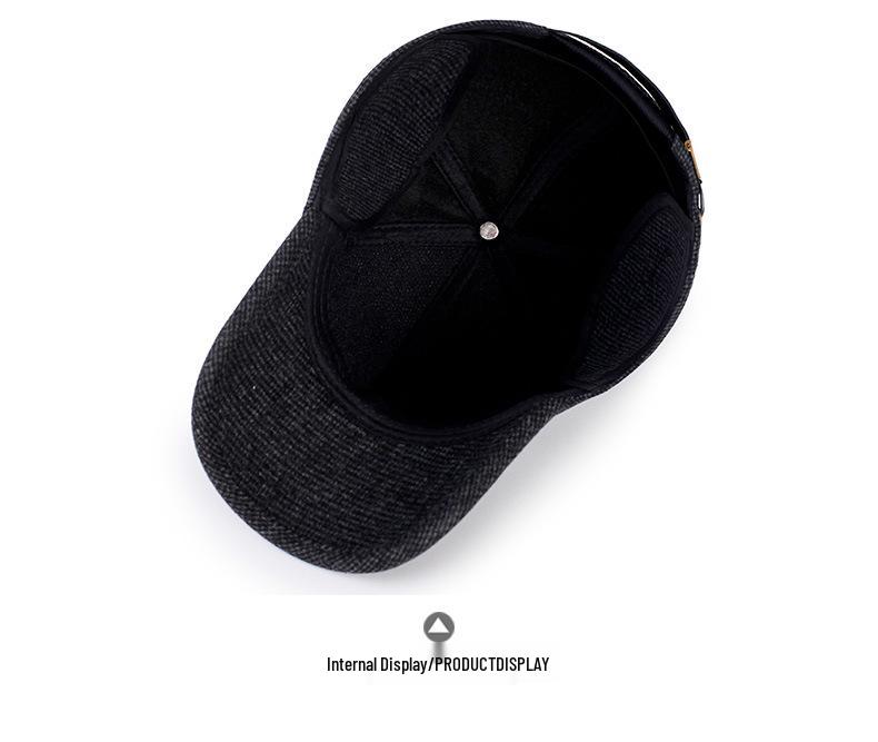 Gorra de Béisbol de Lana Cálida para Hombre Otoño/Invierno con Protección para las Orejas