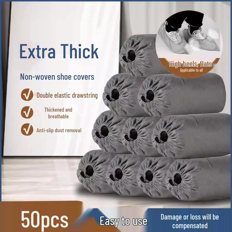 Disposable Non-Slip Indoor Overshoes for Adults and Children - Thickened, Anti-Static, Wear-Resistant, Non-Woven Foot Covers for Guests