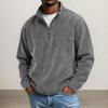 Men's Corduroy Zip-Up Sweatshirt Long Sleeve Casual Top with Pockets for Everyday Wear
