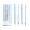4pcs/set Jelly Clear Retractable Pens Set Stress Relief 0.5mm Black Ink Pens for Students Smooth Writing Exam School Supplies