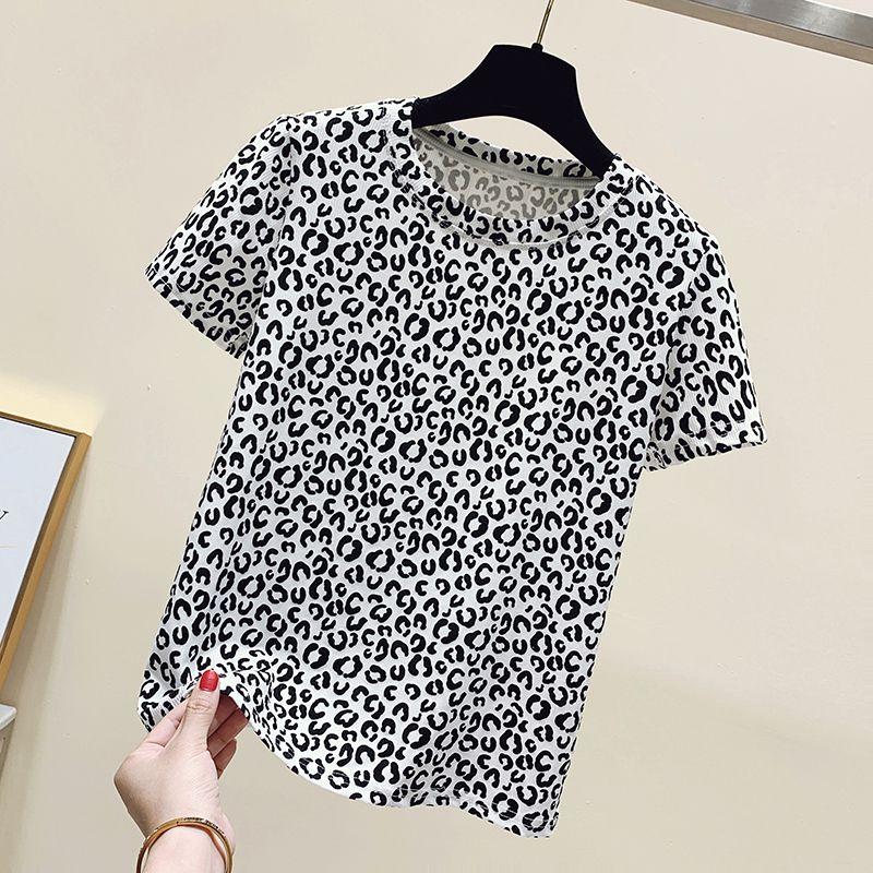 Summer Elegant Fashion Harajuku Slim Fit Tops Loose Sport Casual All Match T-shirts O Neck Printed Short Sleeve T-shirts