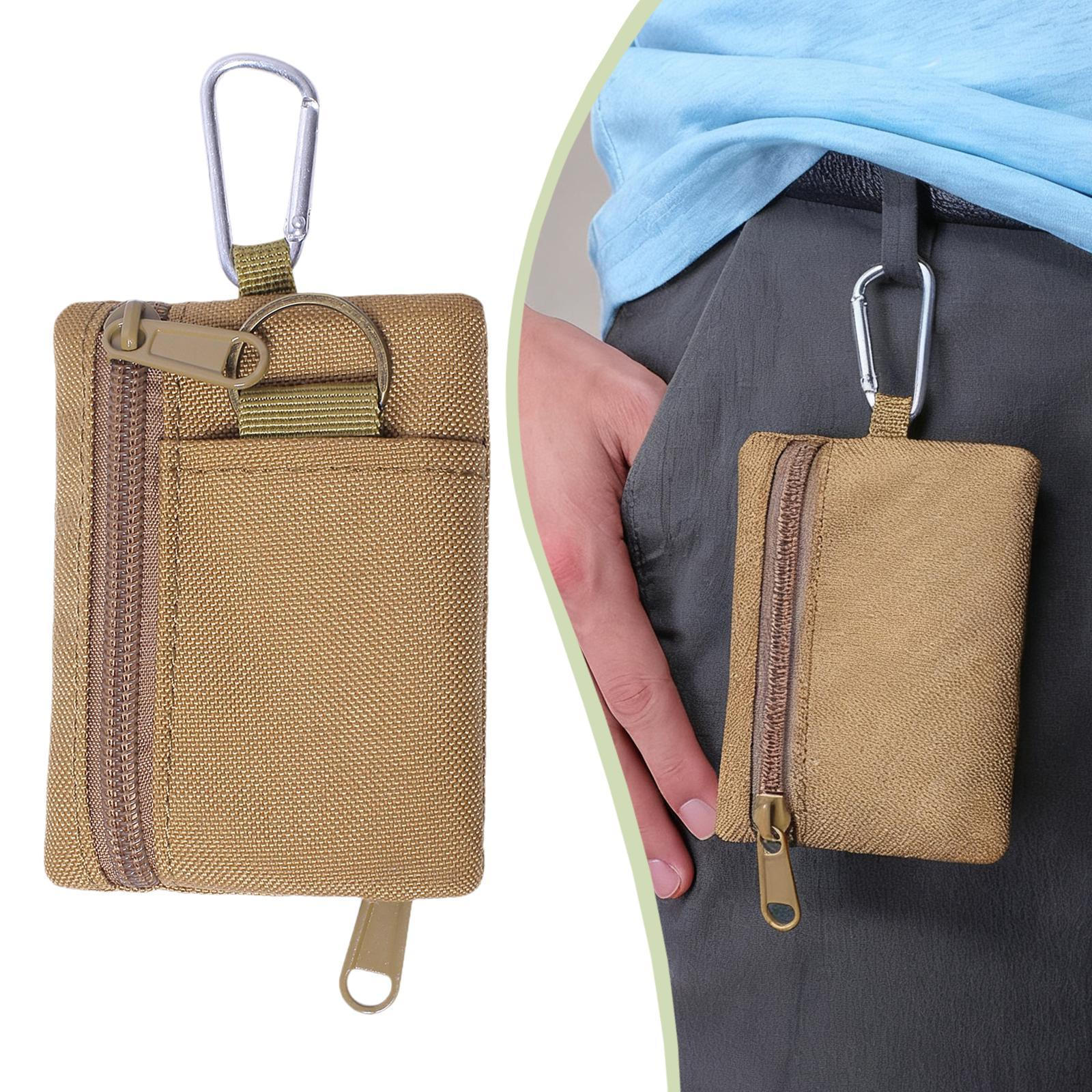 

Мини брелок-картхолдер для мужчин и женщин, профессиональный компактный ключник, маленький кошелек для мелочи хаки