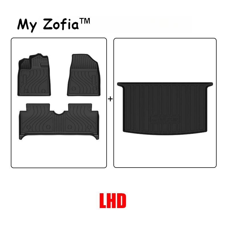 For BYD Dolphin 2023 2024 2025 LHD RHD Car Floor Mats Trunk Mat TPE Waterproof Dirt-resistant Non-slip Carpet Floor Accessories