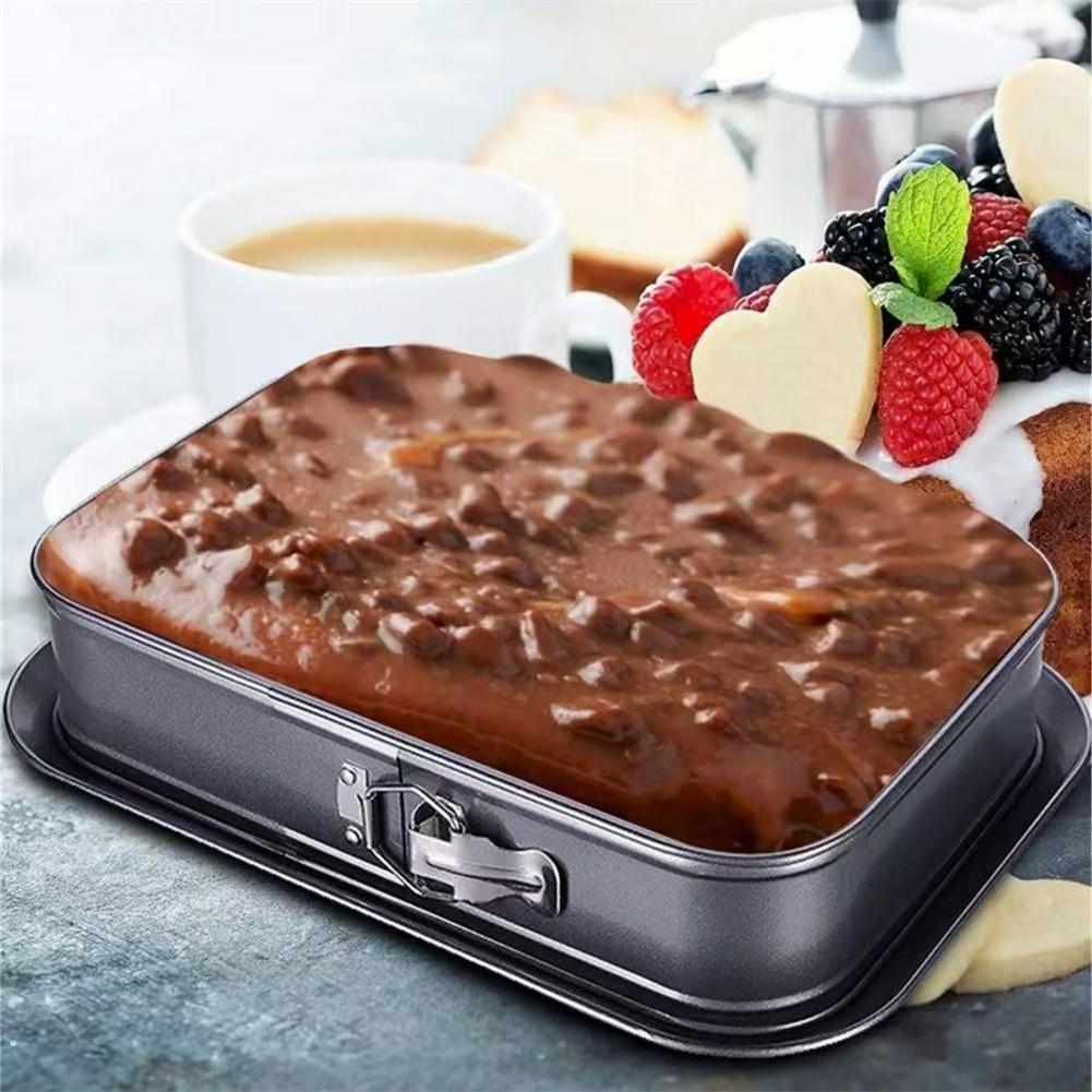 1PC Cake Pan Cake Tin Bread Maker Pan Baking Trays Parts Cheesecake Tin Rectangular 39.5x28x8cm Removable Bottom Pans Pallet