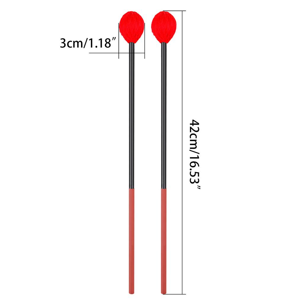 1 Pair 42cm Length Marimba Mallets with Yarn for Head Keyboard Marimba Mallet Perfect for Keyboard Percussion Instrument