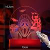 (Remote control color-ghost)Halloween 3D Illusion Night Lights Desk Lamp,for Halloween Party Gifts Decorations