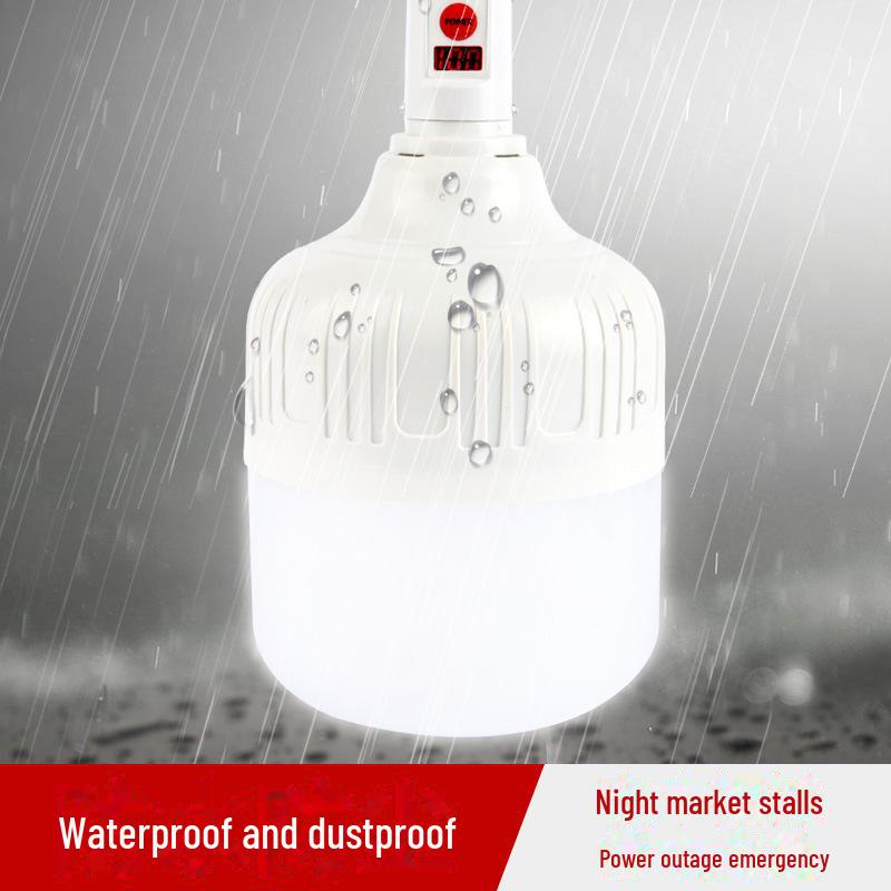 Rechargeable LED Emergency Light with Digital Display for Outdoor Night Stalls