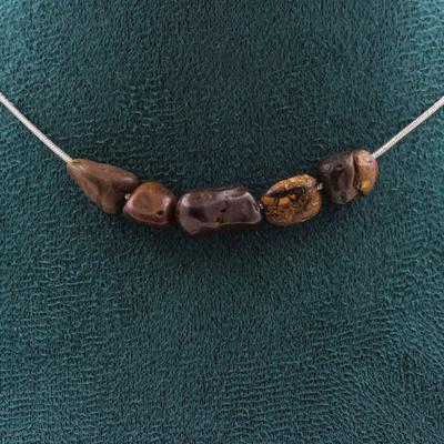 Stones and Minerals. 5 Australian Boulder Opal Pearl Necklace. Stainless Steel Chain Necklace Women Men. Custom Size