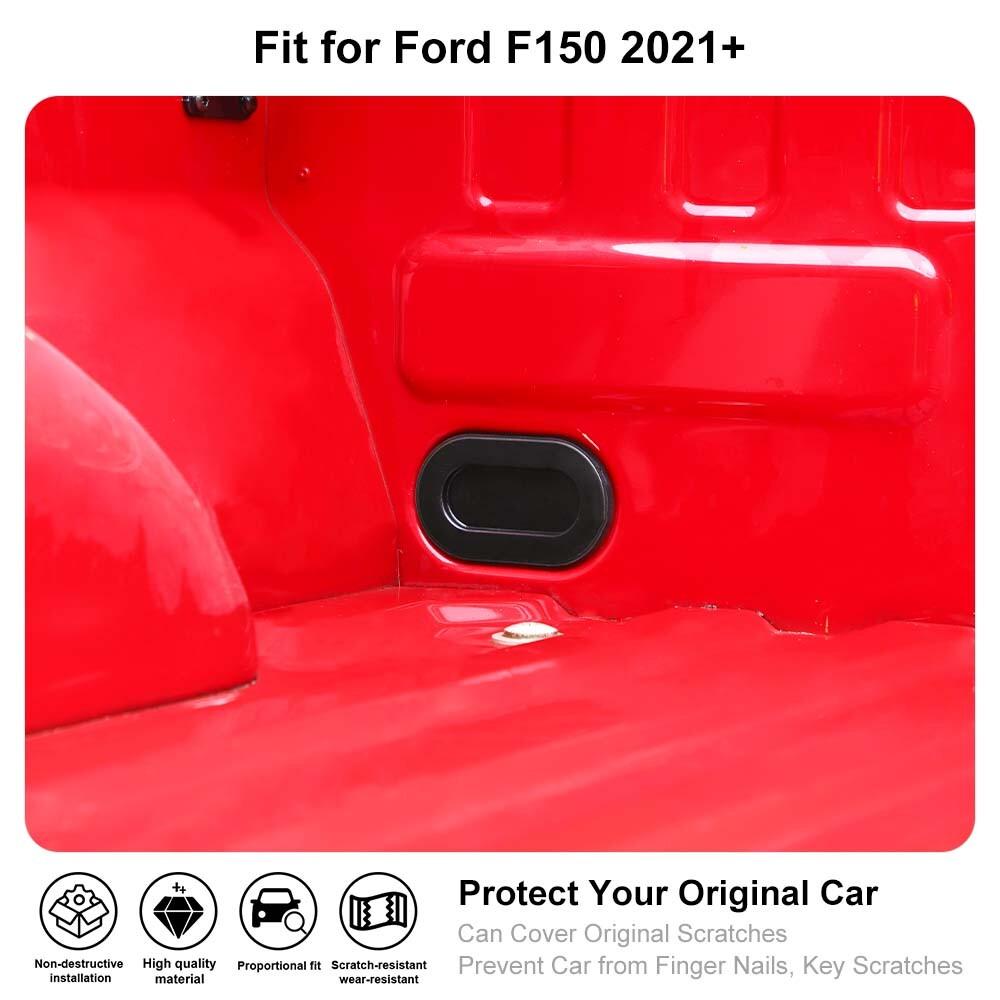 2x Rear Truck Bed Oval Drain Plug Cover For Ford F150 2015+ Accessories Black