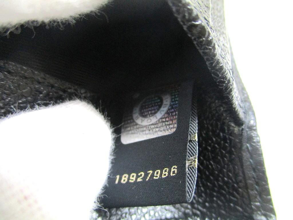 Authentic BVLGARI Black Leather Coationg Canvas Mirerige Bifold Wallet #a797  Refurbished