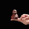 Creative Purple Clay Tea Pet Ornament Lovely Small Buddha Monk Figurine Handmade Sculpture Tea Set Decor Garden Bonsai Art