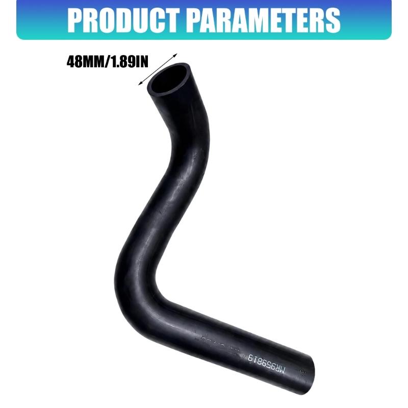 MR959819 MR959821 Fuel Fill Hose Replacement, Molded Black Rubber Tube with Bent Profile and Two Open Ends